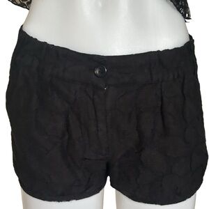 Elizabeth and James Shorts Small Black Lace Linen button